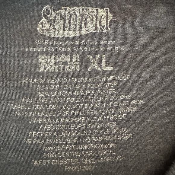 Seinfeld Soup Nazi Graphic T Shirt Men's XL Short Sleeve Vtg Distressed Charcoal - Picture 5 of 7